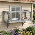 Load image into Gallery viewer, Cat Tunnel, Wooden Catio Outdoor Cat Enclosure with 2 Doors and Extendable Design, Wall-Mounted Pet Run for Indoor/Outdoor Use, Grey