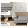 Charger l'image dans la visionneuse de la galerie, Dog Sofa, 39" Cat Couch with Removable Cushion, Washable Cover, Wooden Legs, Elevated Pet Cat Sofa for Medium & Large Dogs, Light Grey