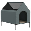 Load image into Gallery viewer, Dog House Outdoor, Elevated Dog House Dog Bed with Removable Cover, Mesh Windows, Storage Bag, for Small and Medium-Sized Dogs, Grey
