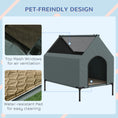 Load image into Gallery viewer, Dog House Outdoor, Elevated Dog House Dog Bed with Removable Cover, Mesh Windows, Storage Bag, for Small and Medium-Sized Dogs, Grey