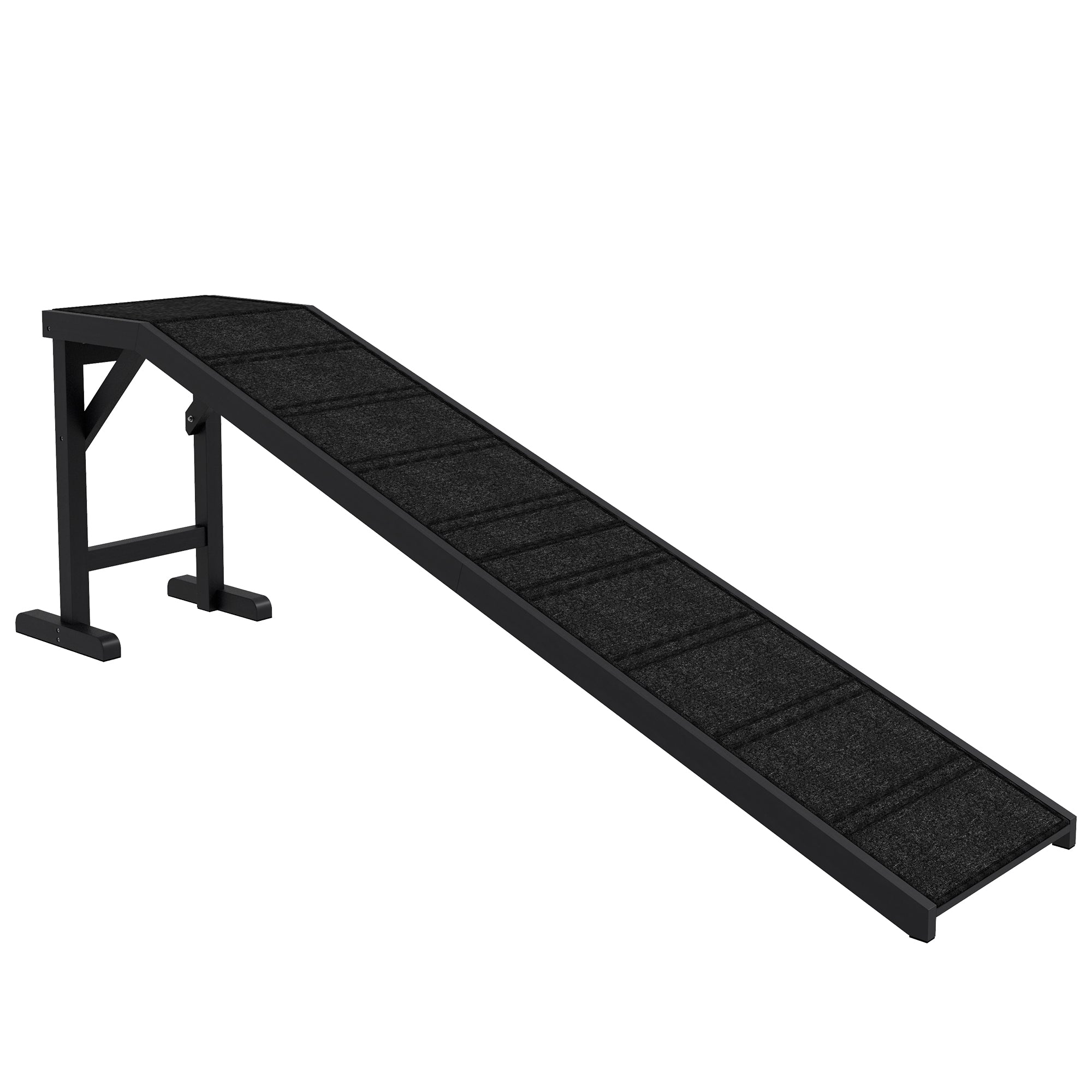 PawHut Dog Ramp for Bed, Pet Ramp for Dogs with Non-Slip Carpet and Top Platform, 74" x 16" x 25", Black