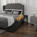 Load image into Gallery viewer, PawHut Dog Ramp for Bed, Pet Ramp for Dogs with Non-Slip Carpet and Top Platform, 74" x 16" x 25", Black