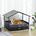 Load image into Gallery viewer, Rattan Dog House, Extendable Outdoor Wicker Dog Bed w/ Water-Resistant Roof, Removable Cushion, for Small and Medium Dogs - Grey