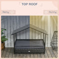 Load image into Gallery viewer, Rattan Dog House, Extendable Outdoor Wicker Dog Bed w/ Water-Resistant Roof, Removable Cushion, for Small and Medium Dogs - Grey