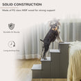 Load image into Gallery viewer, Pet Stairs Dog Steps for High Bed, 4 Levels Dog Stairs for Car, Wooden Cat Ladder with Non-Slip Carpet, 15.7" L x 23.2" W x 21.3" H, Grey