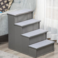 Load image into Gallery viewer, Pet Stairs Dog Steps for High Bed, 4 Levels Dog Stairs for Car, Wooden Cat Ladder with Non-Slip Carpet, 15.7" L x 23.2" W x 21.3" H, Grey