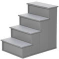 Load image into Gallery viewer, Pet Stairs Dog Steps for High Bed, 4 Levels Dog Stairs for Car, Wooden Cat Ladder with Non-Slip Carpet, 15.7" L x 23.2" W x 21.3" H, Grey
