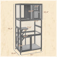 Load image into Gallery viewer, PawHut 74" Wooden Catio Outdoor Cat House Weatherproof & Wheeled, Outside Cat Enclosure with High Weight Capacity, Kitten Cage Condo, Light Gray