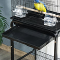 Load image into Gallery viewer, Bird Cage Budgie Cages for Finch Canary Parakeet with Stand Wheels Slide-out Tray Accessories Storage Shelf, Black 46.5 x 36 x 157 cm