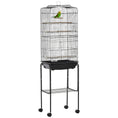 Load image into Gallery viewer, Bird Cage Budgie Cages for Finch Canary Parakeet with Stand Wheels Slide-out Tray Accessories Storage Shelf, Black 46.5 x 36 x 157 cm