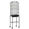 Load image into Gallery viewer, Bird Cage Budgie Cages for Finch Canary Parakeet with Stand Wheels Slide-out Tray Accessories Storage Shelf, Black 46.5 x 36 x 157 cm
