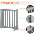 Load image into Gallery viewer, 23.5"H Foldable Dog Gate with Door, 4 Panels Freestanding Pet Gate Barriers Indoor with Support Feet, Puppy Fence for Small Dogs, Grey
