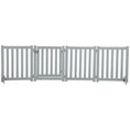 Load image into Gallery viewer, 23.5"H Foldable Dog Gate with Door, 4 Panels Freestanding Pet Gate Barriers Indoor with Support Feet, Puppy Fence for Small Dogs, Grey