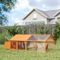 Load image into Gallery viewer, 95"L Large Chicken Run, Wooden Chicken Coop with Nesting Box, Lift-up Top, Side Door and Wooden Roof, Poultry Cage for Outdoor, for 4-8 Chickens, Rabbits, Ducks, Orange