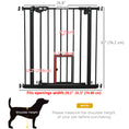 Load image into Gallery viewer, 30"H Dog Gate with Cat Door, Pet Gate with Small Door, Easy Open Indoor Dog Gates for Doorways, House, Stair, 29"-32" Long, Black