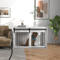 Load image into Gallery viewer, Dog Crate Furniture, 46.5" Dog Crate End Table Indoor Dog House for Extra Large Dogs, with Sliding Door, Lock, White