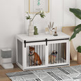 Load image into Gallery viewer, Dog Crate Furniture, 46.5" Dog Crate End Table Indoor Dog House for Extra Large Dogs, with Sliding Door, Lock, White