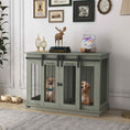 Load image into Gallery viewer, Dog Crate Furniture for Large Dog, Double Dog Cage for Small Dogs with Divider, Sliding Doors - Grey