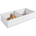 Load image into Gallery viewer, PawHut Whelping Box for Dogs and Puppies, Dog Whelping Box with Washable Waterproof Pee Pad & Adjustable Door for Large, Medium and Small Dogs, White, 96" x 47" x 19"