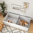 Load image into Gallery viewer, PawHut Whelping Box for Dogs and Puppies, Dog Whelping Box with Washable Waterproof Pee Pad & Adjustable Door for Large, Medium and Small Dogs, White, 96" x 47" x 19"
