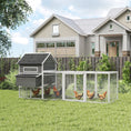 Load image into Gallery viewer, 137" Chicken Coop for 8-10 Chickens, Large Chicken House, Wooden Poultry Hen Cage with Nesting Box and Run for Backyard, Dark Gray