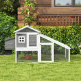Load image into Gallery viewer, PawHut 69" Chicken Coop Wooden Chicken House, Rabbit Hutch Pen, Outdoor Backyard Poultry Hen Cage with Run w/ Nesting Box, Removable Tray for Easy Cleaning, Asphalt Roof, and Safe Lockable Door
