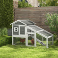 Load image into Gallery viewer, PawHut 69" Chicken Coop Wooden Chicken House, Rabbit Hutch Pen, Outdoor Backyard Poultry Hen Cage with Run w/ Nesting Box, Removable Tray for Easy Cleaning, Asphalt Roof, and Safe Lockable Door