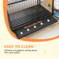 Load image into Gallery viewer, 48" Heavy Duty Dog Crate with Bowl Holder, Dog Cage on Wheels with Removable Tray, Openable Top, Detachable Door, Indoor Outdoor Use, for Large and Extra Large Dogs - Black