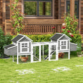 Load image into Gallery viewer, PawHut Dual Wooden Chicken Coop with Garden Bed, Large Outdoor Hen House with Nesting Boxes Removable Trays, Ramps Run, for Garden Backyard, 123" x 27.5" x 42.5", Dark Gray