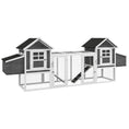 Load image into Gallery viewer, PawHut Dual Wooden Chicken Coop with Garden Bed, Large Outdoor Hen House with Nesting Boxes Removable Trays, Ramps Run, for Garden Backyard, 123" x 27.5" x 42.5", Dark Gray