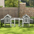 Load image into Gallery viewer, PawHut Dual Wooden Chicken Coop with Garden Bed, Large Outdoor Hen House with Nesting Boxes Removable Trays, Ramps Run, for Garden Backyard, 123" x 27.5" x 42.5", Dark Gray