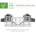 Load image into Gallery viewer, PawHut Dual Wooden Chicken Coop with Garden Bed, Large Outdoor Hen House with Nesting Boxes Removable Trays, Ramps Run, for Garden Backyard, 123" x 27.5" x 42.5", Dark Gray