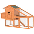 Load image into Gallery viewer, Chicken Coop with Run Outdoor, Wooden Hen House, Poultry Coop with Nesting Box, Slide-out Tray, Ramp, Perches, Asphalt Roof, 179 x 67 x 115cm