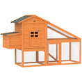 Load image into Gallery viewer, Chicken Coop with Run Outdoor, Wooden Hen House, Poultry Coop with Nesting Box, Slide-out Tray, Ramp, Perches, Asphalt Roof, 179 x 67 x 115cm