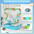 Load image into Gallery viewer, PawHut Large Hamster Cage, 4 Tier Twin Tower Design Gebril Cage with Tubes, Exercise Wheel, Hut, Water Bottle, Food Dish, Ramps, for Drawf, 22.8" x 14.2" x 25.6", Light Blue