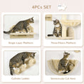 Load image into Gallery viewer, PawHut Cat Wall Shelves, 4 Pcs Cat Wall Furniture Cat Climbing Shelf with Cat Hammock, 3 Steps, Perches, Scratching Post, for Sleeping, Playing, Beige