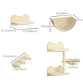Load image into Gallery viewer, Cat Wall Shelves, 3PCs Cat Shelves with Hammock, Scratching Post, 3 Steps, Jumping Platforms, Wall Mounted Cat Climber, Beige