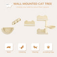 Load image into Gallery viewer, Cat Wall Shelves, 3PCs Cat Shelves with Hammock, Scratching Post, 3 Steps, Jumping Platforms, Wall Mounted Cat Climber, Beige