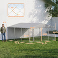 Load image into Gallery viewer, Extra Large Outdoor Dog Kennel, Heavy Duty Dog Run Outdoor Fence with Waterproof Cover, Galvanized Chain Link, Double Secure Locks, for Small Medium Breeds, Chickens, Ducks, 13' x 13' x 6.5'