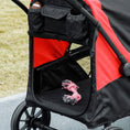 Load image into Gallery viewer, Dog Stroller, Easy Folding Pet Stroller for Large Dogs, Puppy Pram Pet Pushchair with 4 Big Wheels, Shock-Absorbing Frame, Safety Leashes, Brakes, Red/Black