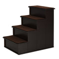 Load image into Gallery viewer, Pet Stairs Dog Steps for High Bed, 4 Levels Dog Stairs for Car, Wooden Cat Ladder with Non-Slip Carpet, 15.7" L x 23.2" W x 21.3" H, Dark Coffee
