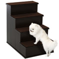 Load image into Gallery viewer, Pet Stairs Dog Steps for High Bed, 4 Levels Dog Stairs for Car, Wooden Cat Ladder with Non-Slip Carpet, 15.7" L x 23.2" W x 21.3" H, Dark Coffee