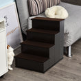 Load image into Gallery viewer, PawHut Pet Stairs, Small Pet Steps with Cushioned Removable Covering for Dogs and Cats Up To 22 lbs. , Brown