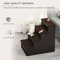 Load image into Gallery viewer, Pet Stairs Dog Steps for High Bed, 4 Levels Dog Stairs for Car, Wooden Cat Ladder with Non-Slip Carpet, 15.7" L x 23.2" W x 21.3" H, Dark Coffee