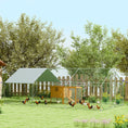 Load image into Gallery viewer, PawHut Chicken Run, Large Metal Chicken Coop w/ Waterproof & Anti-UV Cover, Feeding Door, Hanging Feeder, Perch, Walk-in Poultry Cage for Outdoor, Yard, Farm, for 18-24 Chickens, 9.8' x 19.7' x 6.4'