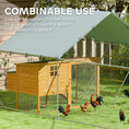 Load image into Gallery viewer, PawHut Chicken Run, Large Metal Chicken Coop w/ Waterproof & Anti-UV Cover, Feeding Door, Hanging Feeder, Perch, Walk-in Poultry Cage for Outdoor, Yard, Farm, for 18-24 Chickens, 9.8' x 19.7' x 6.4'