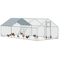 Load image into Gallery viewer, Chicken Run, Large Metal Chicken Coop with Feeding Door, Waterproof & UV-Resistant Cover, Hanging Feeder, Perch, Poultry Cage for Outdoor, Backyard, Farm, for 18-24 Chickens