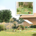 Load image into Gallery viewer, Chicken Run, Large Metal Chicken Coop with Feeding Door, Waterproof & UV-Resistant Cover, Hanging Feeder, Perch, Poultry Cage for Outdoor, Backyard, Farm, for 18-24 Chickens