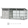 Load image into Gallery viewer, 212"L Large Chicken Coop for 10-15 Hens, Walk-in Outdoor Chicken House with Run, Nesting Box, Waterproof Roof, Perches, Wooden Hen House Poultry Cage for Ducks, Rabbits, Light Gray