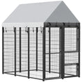 Load image into Gallery viewer, Large Dog Kennel Outdoor with Roof, 3 Doors, Expandable Heavy Duty Dog Kennel Outside Run Enclosure with Secure Lock, Removable Door, for Small Medium Large Pets, Chickens, Ducks, 6' x 4' x 6'
